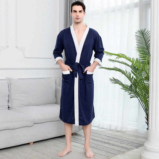 Men's cotton bathrobe